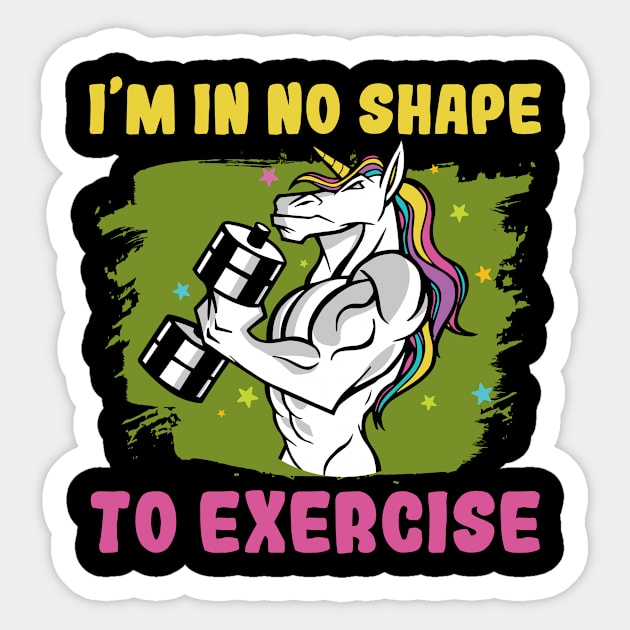 No Shape Exercises Fitness Fitness Studio Unicorn Sticker by Print-Dinner